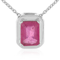 Pinkfarbener Madagaskar-Saphir-Silberhalskette