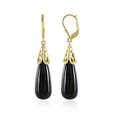 Schwarzer Onyx-Silberohrringe (MONOSONO COLLECTION)