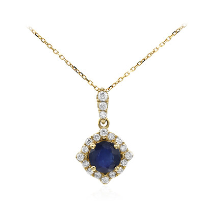 Blauer Ceylon-Saphir-Goldhalskette
