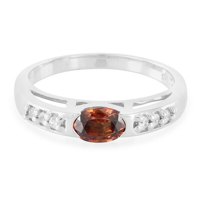 Oranger Mashewa-Zirkon-Silberring