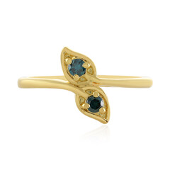 Blauer I3 Brillant-Silberring