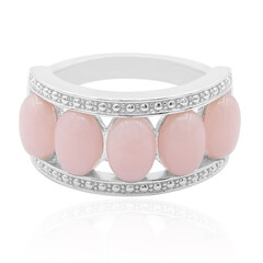 Pinkfarbener Opal-Silberring