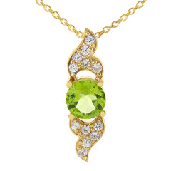 Peridot-Silberhalskette