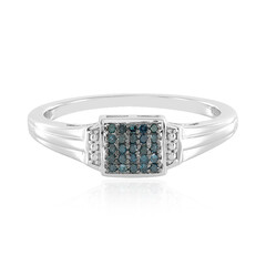 Blauer I1 Diamant-Herren-Silberring