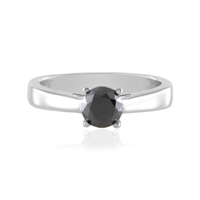 Schwarzer Brillant-Silberring