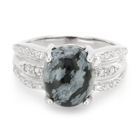 Schneeflocken-Obsidian-Silberring