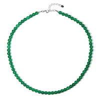 Grüner Onyx-Silberhalskette