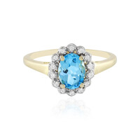 Schweizblauer Topas-Goldring (Adela Gold)