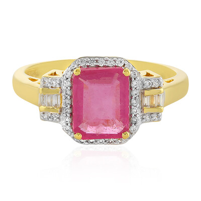 Pinkfarbener Madagaskar-Saphir-Silberring