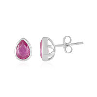 Pinkfarbener Madagaskar-Saphir-Silberohrringe
