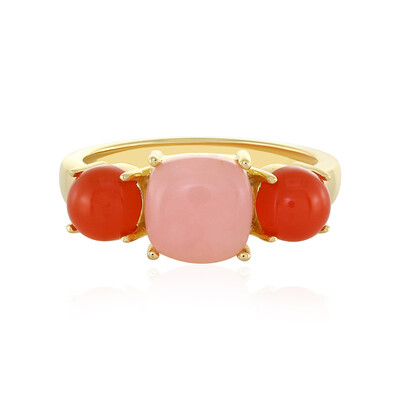 Pinkfarbener Opal-Silberring
