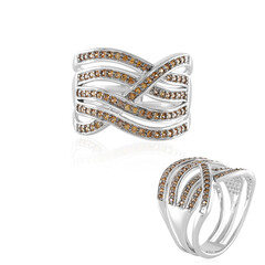 Cognac-Zirkon-Silberring