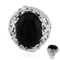 Schwarzer Onyx-Silberring