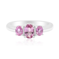 Pinkfarbener Saphir-Silberring