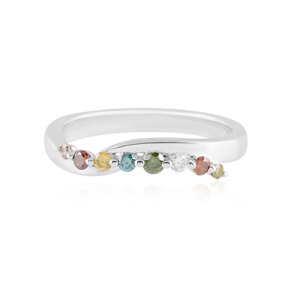 I3 Diamant-Silberring