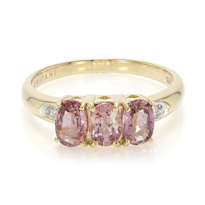 Nicht erhitzter Padparadscha-Saphir-Goldring (AMAYANI)