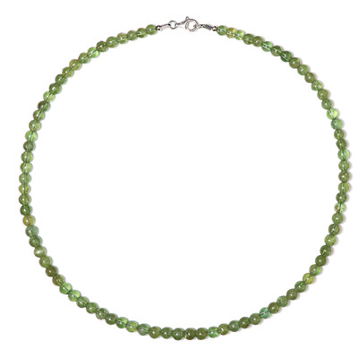 Grüner Apatit-Silberhalskette