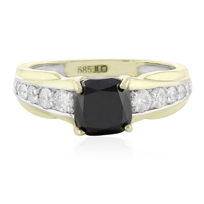 Schwarzer Diamant-Goldring