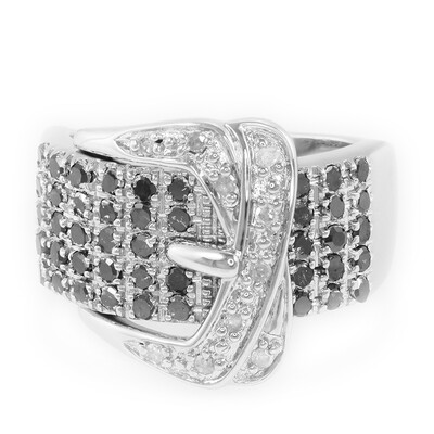 Schwarzer Diamant-Silberring