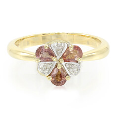 Nicht erhitzter Padparadscha-Saphir-Goldring