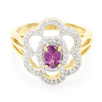 Magenta-Granat-Silberring