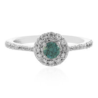 Blauer I3 Diamant-Silberring