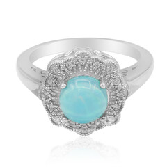Äthiopischer Blauer Opal-Silberring