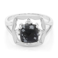 Schneeflocken-Obsidian-Silberring