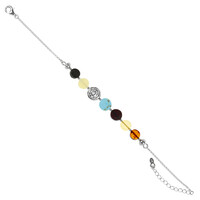 Edelstein-Silberarmband