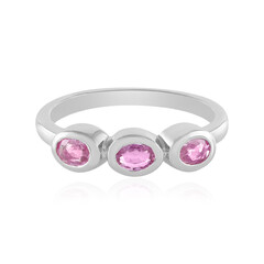 Pinkfarbener Saphir-Silberring