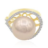 Pinkfarbene Ming-Perlen-Goldring (TPC)