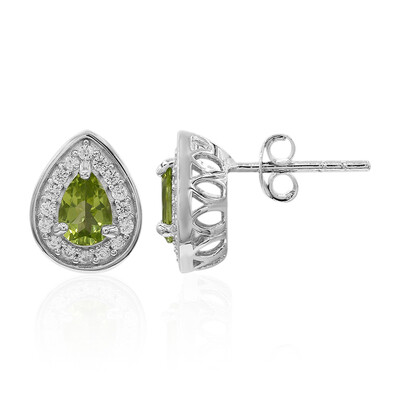 Burmesischer Peridot-Silberohrringe