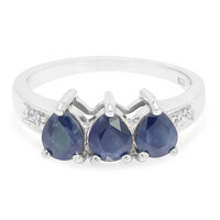 Blauer Saphir-Silberring