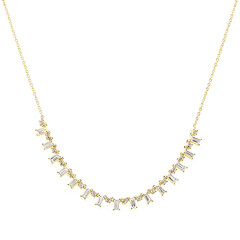 Weißer Topas-Silbercollier