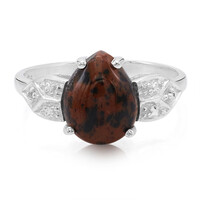 Mahagoni-Obsidian-Silberring