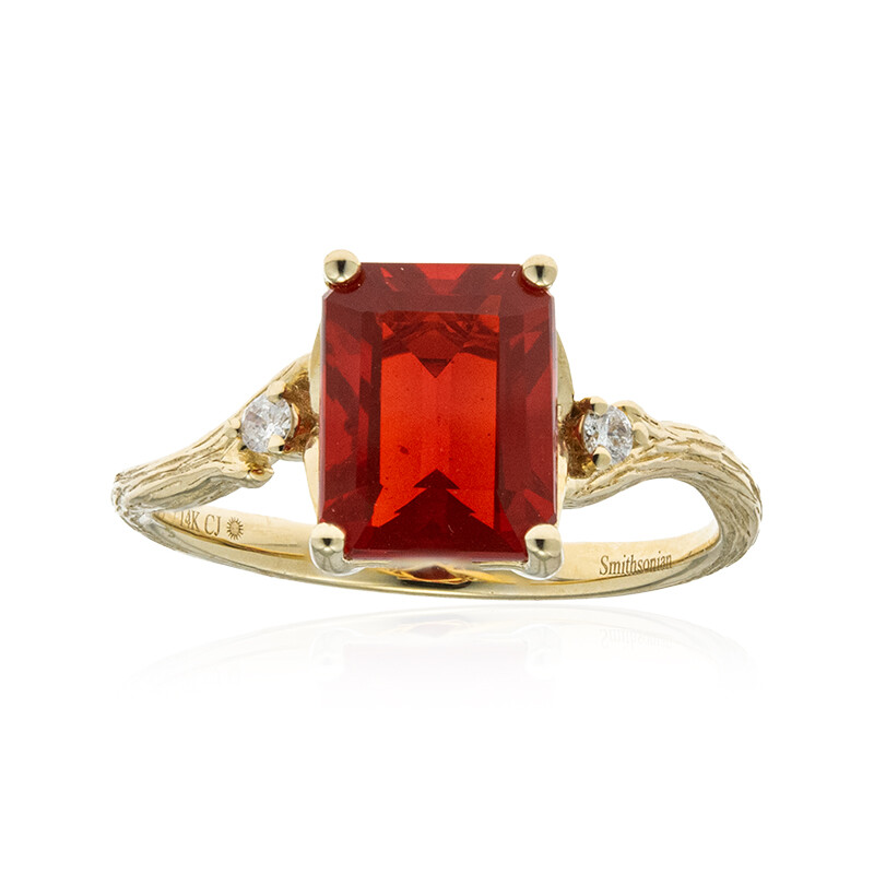 Minimalistischer Mexikanischer Feueropal Diamant Verlobungsring 18K Gelbgold Versprechensring Für Paare Pavé Ehering