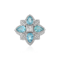 Blauer Apatit-Silberring