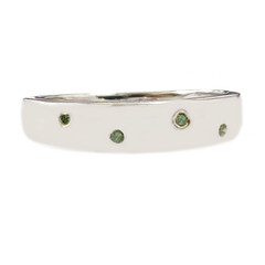 Grüner Diamant-Silberring