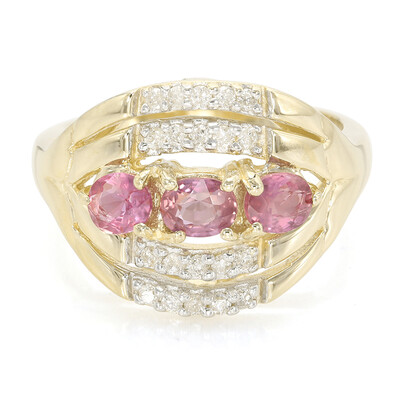 Nicht erhitzter Padparadscha-Saphir-Goldring