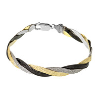 Design-Silberarmband - 8,5 g - 19 cm - dreifarbig