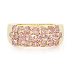 Nicht erhitzter Padparadscha-Saphir-Goldring (AMAYANI)
