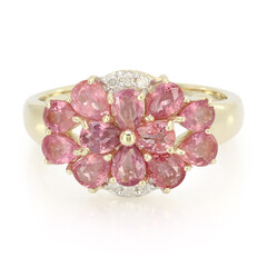 Nicht erhitzter Padparadscha-Saphir-Goldring