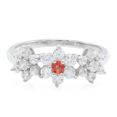 Padparadscha-Saphir-Silberring