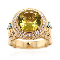 Ouro Verde-Quarz-Silberring (Dallas Prince Designs)