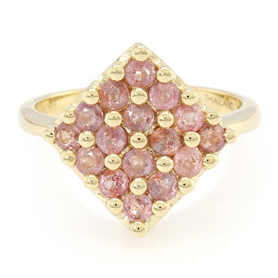Nicht erhitzter Padparadscha-Saphir-Goldring (AMAYANI)