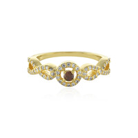 I3 Cognac-Diamant-Silberring