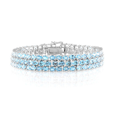 Blauer Topas-Silberarmband