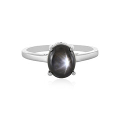 Schwarzer Stern-Saphir-Silberring