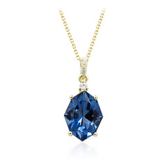 Londonblauer Topas-Goldhalskette