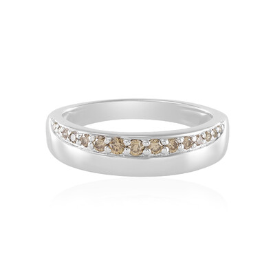 I2 Champagner-Diamant-Silberring